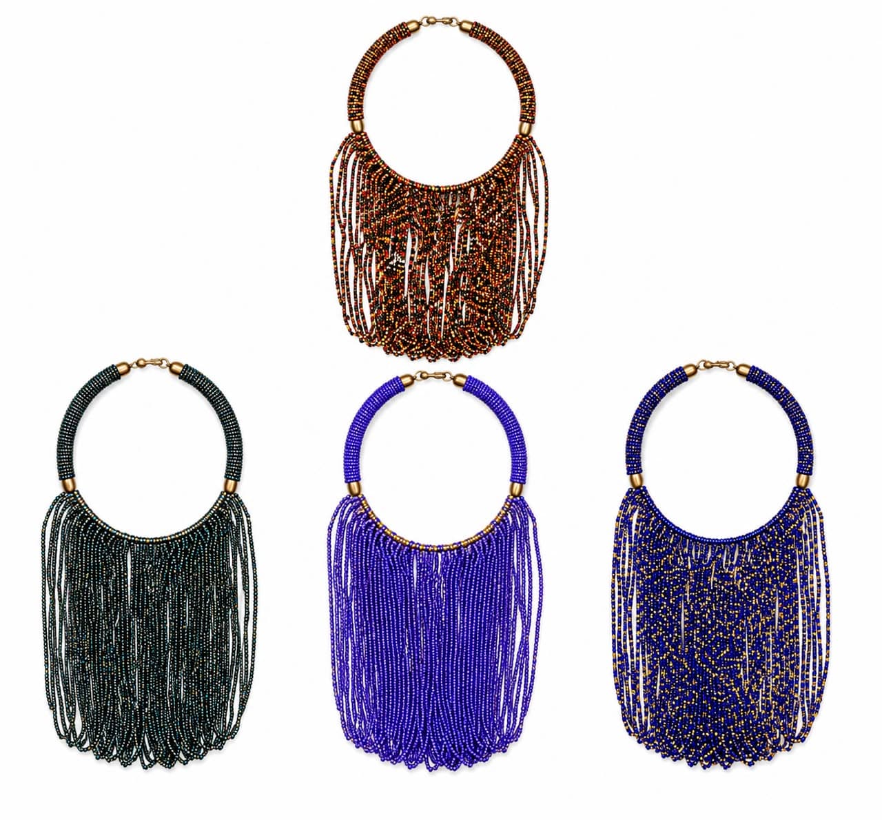 Collier Massaï en Perles Bleues