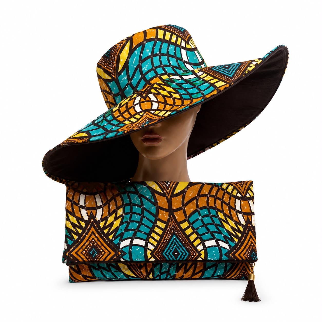 Ensemble Chapeau & Pochette en Wax